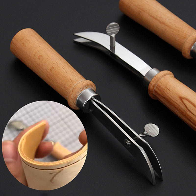Groover Stitching Tool - เครื่องมือทำร่องหนังแบบปรับได้ สำหรับงานฝีมือหนัง เครื่องทำร่องหนัง DIY เครื่องมือจีบหนัง สำหรับทำร่องและสล็อต